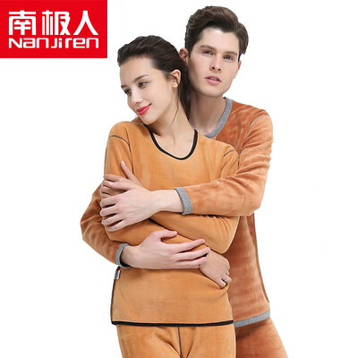 

Antarctic thermal underwear men&women cotton thickening plus cashmere thermal underwear youth middle-aged underwear suit N624D10021 10022 female black