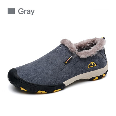 

Brand real leather mens winter snow boots warm Casual Shoes men