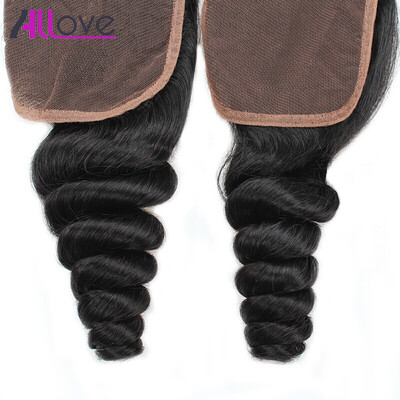 

7A Malaysian Loose Wave Virgin Hair 44 Lace Closure Free Part Allove Hair Products 100 Unprocessed Virgin Human Hair 8-20Inch