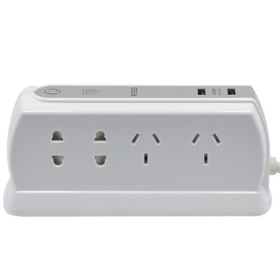 

ROSS S44C-UW 20D double-sided eight-hole USB socket anti-lightning anti-overload child protection plug board plug row plug line board drag line board 2 meters standard packaging