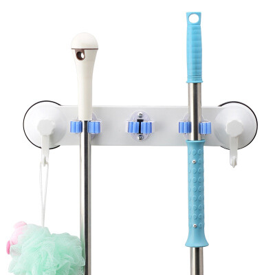 

【Jingdong Supermarket】 Shuangqing home strong sucker mop rack bathroom pagoda broaching machine bathroom free hole storage rack SQ-1988