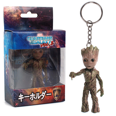 

стражи галактики том 2 малыш Groot 3" цепочка для ключей фигура статуи подарок игрушки children baby toys