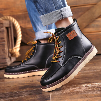 

Retro an british style, platform boots, Men's leather shoes