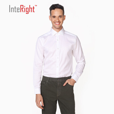 

INTERIGHT 1002 net color vertical veil jacquard men shirt white 41 yard