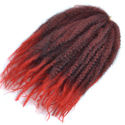

18 Afro Marley Braids Hair Crochet Braids Hair Curl Crochet Synthetic Braiding Hair 100gPiece Brown Black Purple Color