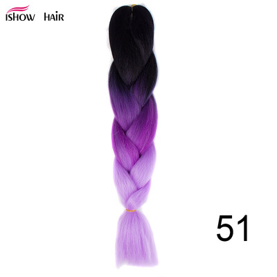 

Silky Strands 24 100g Ombre Synthetic Braiding Hair Extensions For Crochet Braids Kanekalon Jumbo Braids Two Tone Ombre Color 1p
