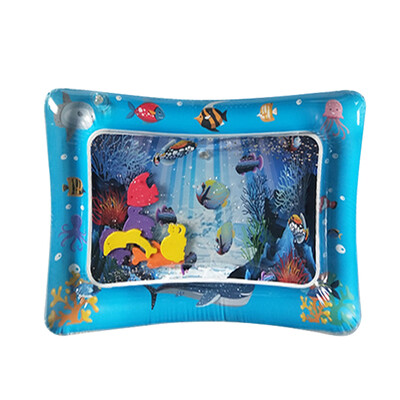 

Baby Colorful Inflatable Water Play Mat Tummy Time Infant Fun Mat Child Development Play Center with Manual Inflator Pump for 46