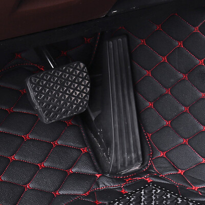 

Heart tip xinjian wear-resistant thickening leather full surrounded by car mats special custom-made mats hand-stitched mats black red line