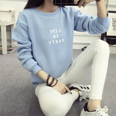 

2017 autumn and winter new Korean thick letters students long sleeves shirt ladies loose sets of cashmere sweater