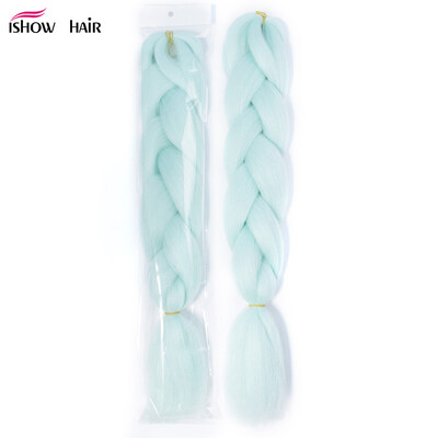 

Ishow 24inch Synthetic Braiding Hair Pure Color HighTemperature KanekalonJumbo Braid Hair Extensions Crochet Yaki Texture 1pc100g