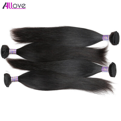 

Allove Hair 8A Malaysian Straight Hair 4pcs Malaysian Human Hair Weaves Orignal Human Hair 8-28inch Naturl Black Color
