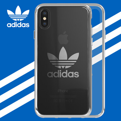 

Adidas (Адидас) падение нового iPhone X сотового телефона оболочка клевер оригинального бренд Tide прозрачных силиконовая мягкая оболочка сопротивление от Apple 10 все включен ультра-тонкого защитного рукава Space Gray