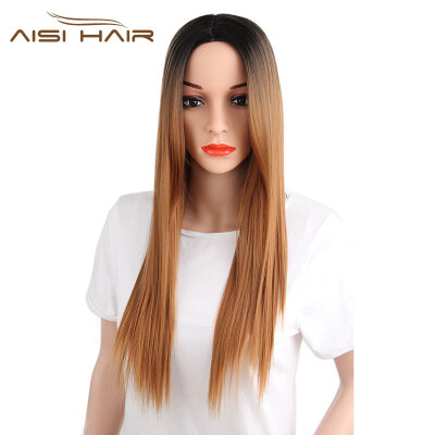 

Synthetic 7 Color Ombre Wigs for Black Women Long Straight Cosplay Grey Hair