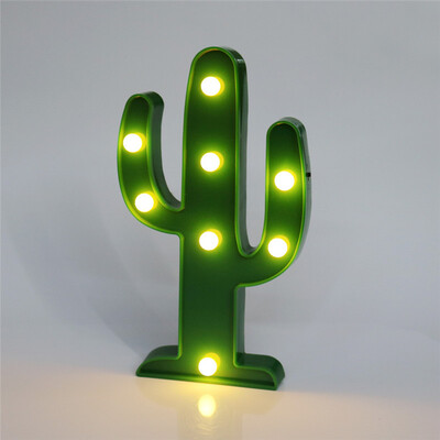 

Flamingo Pineapple Cactus 8 Style Marquee LED Letter Night Lamp 3D Night Light для вечеринки или дома Украшение День рождения