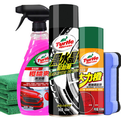 

Turtle Wax Black Crystal Quick-acting Tire Glaze Car Wheel Cleaner Set Car Cleaner Protection Tire Bao Wax Brightener Auto Accessories TC-1535
