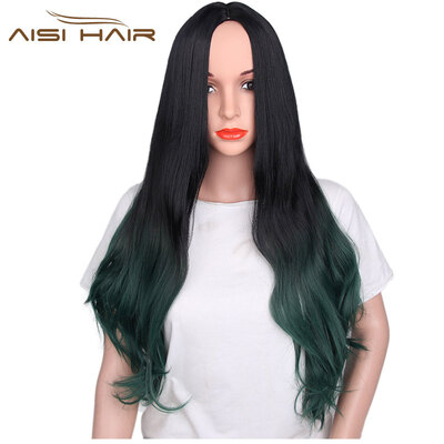 

AISI HAIR Long Hairstyles For Women 30'' Brown Ombre Wig Synthetic Hair 5 Colors Available