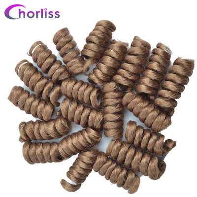 

6Easy Crochet Braids Curly Synthetic Crochet Twisted Braiding Hair Kenzie Curl Hair 20 Roots Pack 75 g Ombre 27 Color 1 Pack