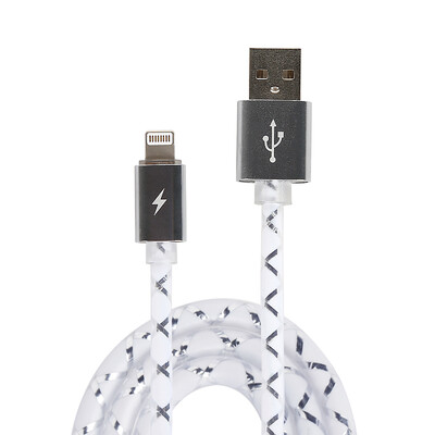 

SZDT Data Line Apple Charge Line Apple 1 Meter Crystal Antifreeze SZ-08 White Silver