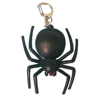

Noise-Making Black Spider Keychain with LED Light