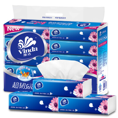 

Vinda Ultra-tough 3-ply 90-ply soft pumped * 10 packs of tissues (medium size