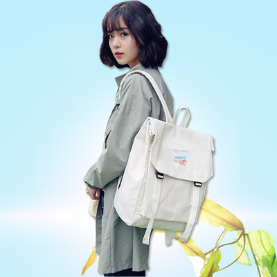 

Bag marijuana (sac maitres) original canvas handbags shoulder bag Korean simple fresh student bag women travel backpack S709 white