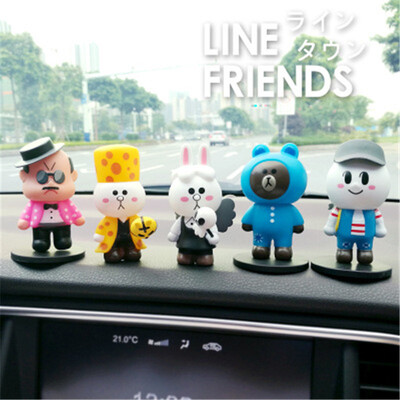 

LINE TOWN Brown bear Cony rabbit Преображенский кукольный автомобиль украшения милые творческие украшения интерьера (5 шт / много)