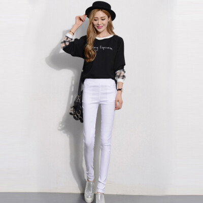 

MAZOE fashion candy color casual pants 1611 white L code