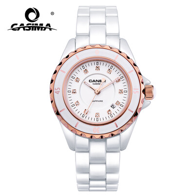 

Luxury brand Womens Bracelet Watches dazzle beauty space ceramic girls quartz wrist watch female white CASIMA6702