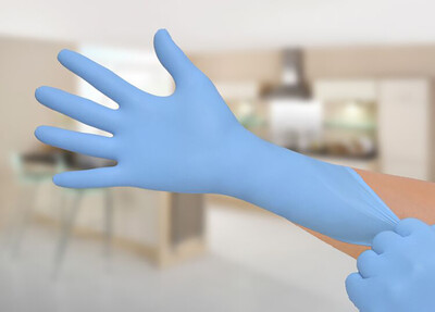 

Nitrile Exam Gloves - Medical Grade, Powder Free, Latex Rubber Free, Disposable, Non Sterile, Food Safe, Textured,Blue Color, Conv