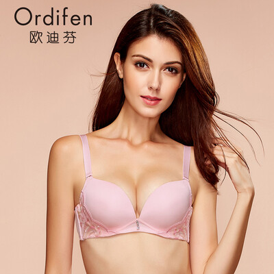 

Odifen looks up at the starry series embroidery gathers water bag bra smooth face beauty back underwear XB6136 pink A75