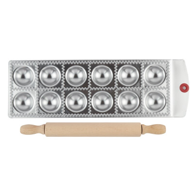 

12 Holes Round Ravioli Molding Tray Set With a Wooden Rolling Pin Pasta Cutter Pastry Ravioli Maker Dumpling Plate