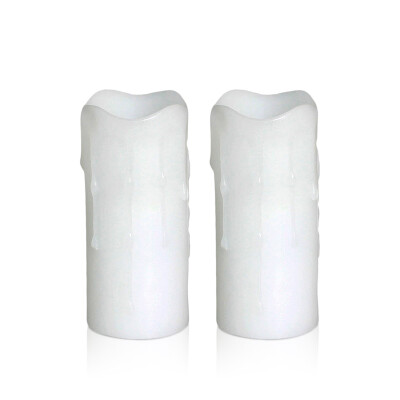 

2pcs Led Candles,Home Impressions Melted Dripping Flameless Votive Pillar With Timer,Battery Operated,Home Decoration