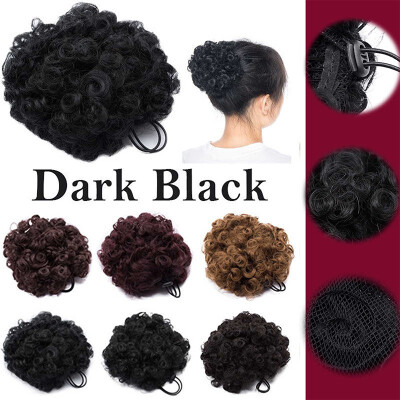 

Afro Bun Extension Puff Ponytail Chignon Hairpiece With Drawstring Afro Kinky Curly Wrap Messy Updo Synthetic For Women