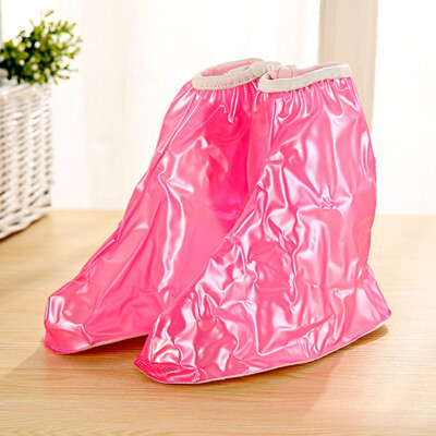 

Jingdong supermarket] green reed waterproof shoe cover thickening at the end of PVC waterproof children's pink  (bottom about 26.5cm