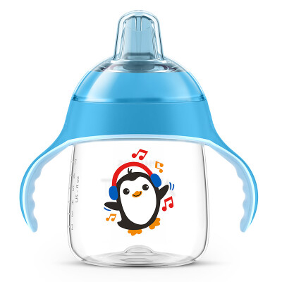 

Philips AVENT 260ml Cartoon Penguin Cup Duckbill Cup Childrens CupBaby Drink Cup Blue Flexible Soft Mouth SCF75334