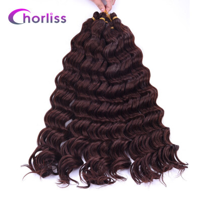 

Chorliss 22" Deep Wave Hair Crochet Braids Black Synthetic Ombre Braiding Hair Extensions 80g/pack