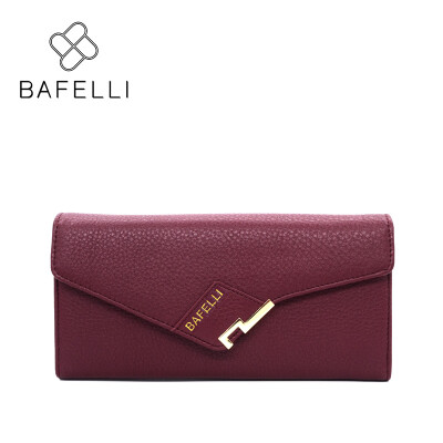 

BAFELLI 2017 women money clips genuine leather long pures black wallet high quality purse cow leather wallet women wallet