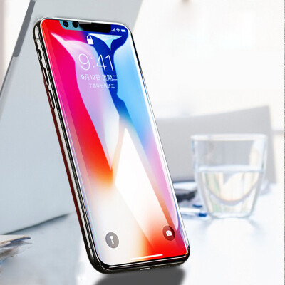 

Baseus Apple iPhoneX / 10 tempered film full-screen full coverage HD frosted soft edge true 3D anti-blue explosion-proof glass cell phone film 0.23mm white