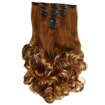 

AISIHAIR 16Colors Clip in Hair Extensions 8pcs/set 22inch 55 cm Long Wavy Heat Resistant Hairpiece
