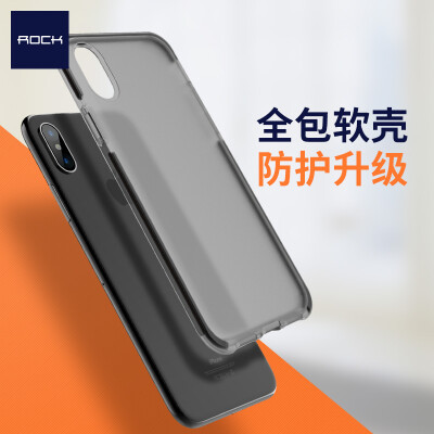 

Locke ROCK Apple X 10 mobile phone shell iPhoneX 10 protective sleeve shatter-resistant silicone soft shell Youdou series elegant black