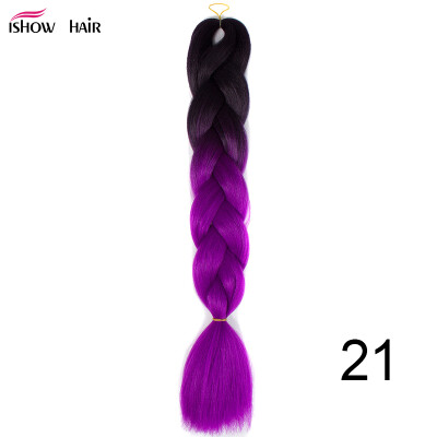 

Silky Strands 24'' 100g Ombre Synthetic Braiding Hair Extensions For Crochet Braids Kanekalon Jumbo Braids Two Tone Ombre Color 1p