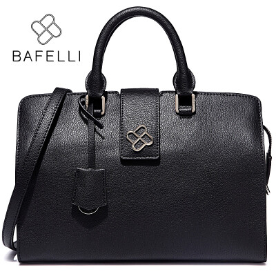 

BAFELLI split leather doctor handbags zipper & hasp dress womens shoulder bag box black briefcase bolsa feminina women handbag