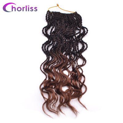 

1pcs/pack 14 inch Curly Senegalese Twist Crochet Braids 35 Roots Synthetic Braiding Hair Extension Low Temperature Fiber