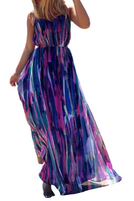 

Lovaru ™2015 new style summer beach dress Loose sleeveless Chiffon Lace long women maxi dress Floor-Length Slash neck