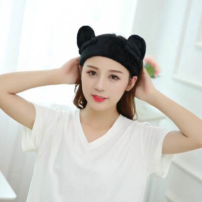 

Sanli super-soft panda ear hair band cute cute headdress headband headband wash makeup makeup mask hair white