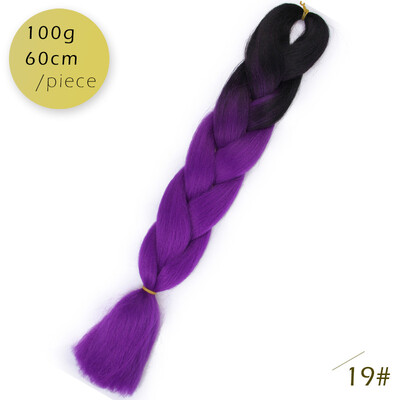 

AISI HAIR Ombre Kanekalon Braiding Hair Extensions 24inch 100g Synthetic Jumbo Braids Hair Fiber Pink Purple Blue Green 1pce