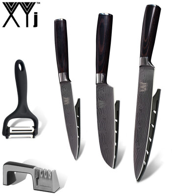 

XYj Kitchen Knife Stainless Steel Kitchen Knives Bend Handle 8" 5" 5" inch KnifeKnife Sharpener Peeler