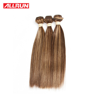

Special Offer Allrun Piano Brazilian Hair Straight P4/27 Color 16 Inch 100g Double Weft 100% Human Hair Bundles