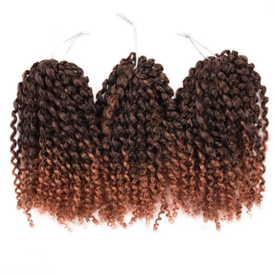 

8 inch Ombre Marlybob Crochet Braids 3pcs/pack Afro Kinky Twist Hair 90g/pack Synthetic Crochet Hair Extensions