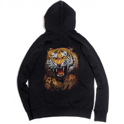 

European and American hot style men's prints of men's printed hooded hooded hoodie and long sleeves